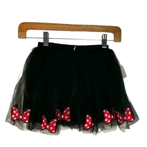 Disney Minnie Mouse Girls Skirt Size 5/6 Lined Tule Tutu Black Red - Picture 3 of 8
